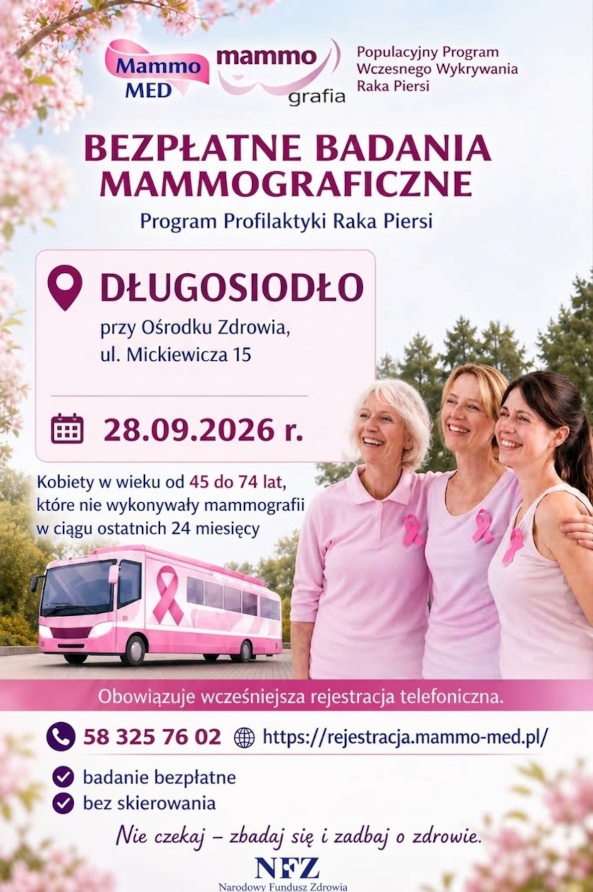 Plakat: Bezpłatna mammografia