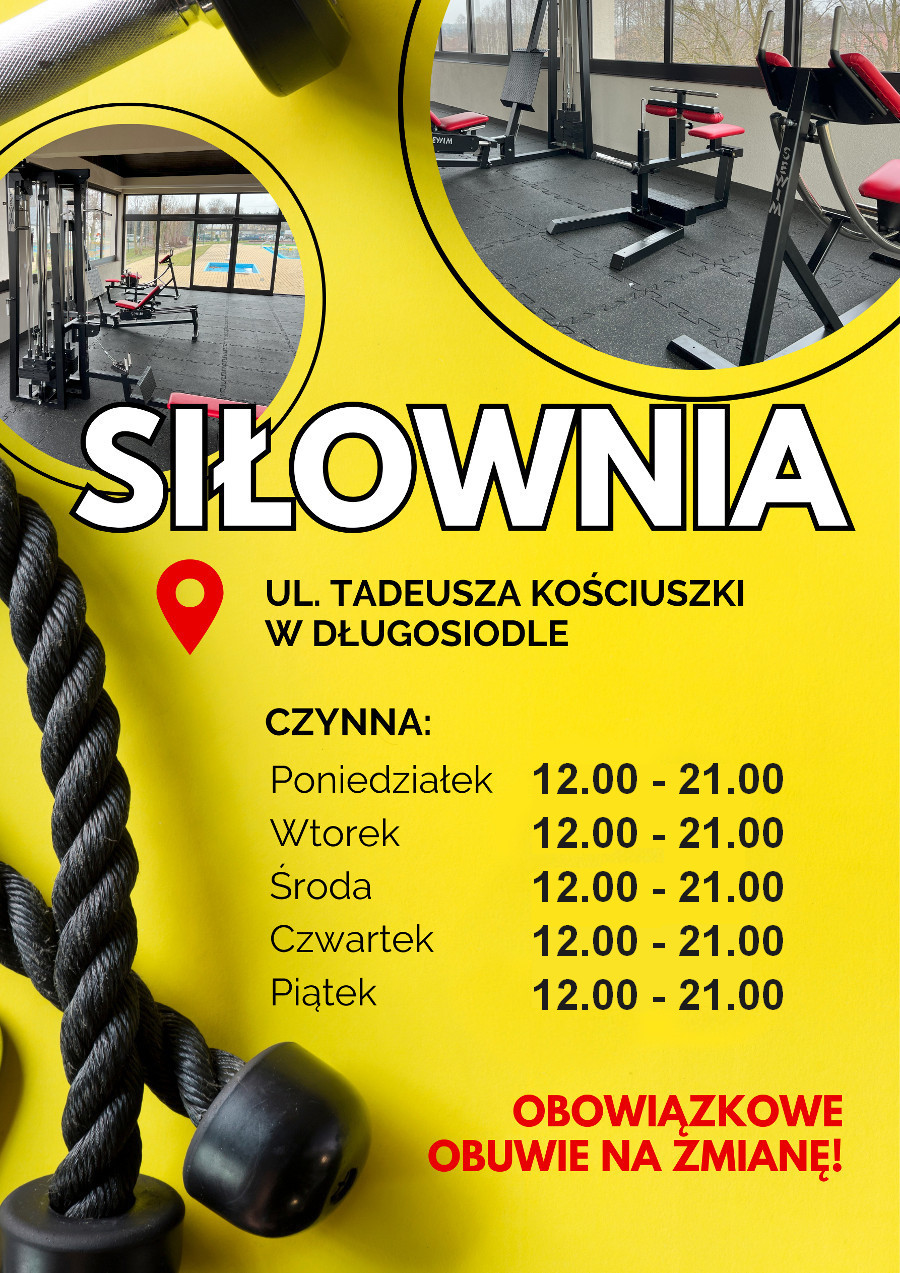 Zapraszamy na nową Siłownię przy Basenie w Długosiodle