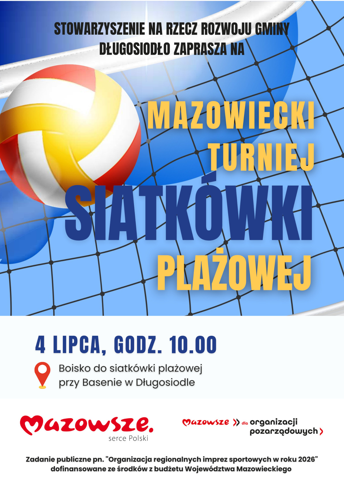 Plakat: Mazowiecki Turniej Siatk&oacute;wki Plażowej