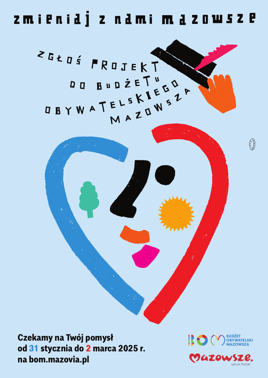 Plakat: Budżet Obywatelski Mzowsza - zgłoś projekt