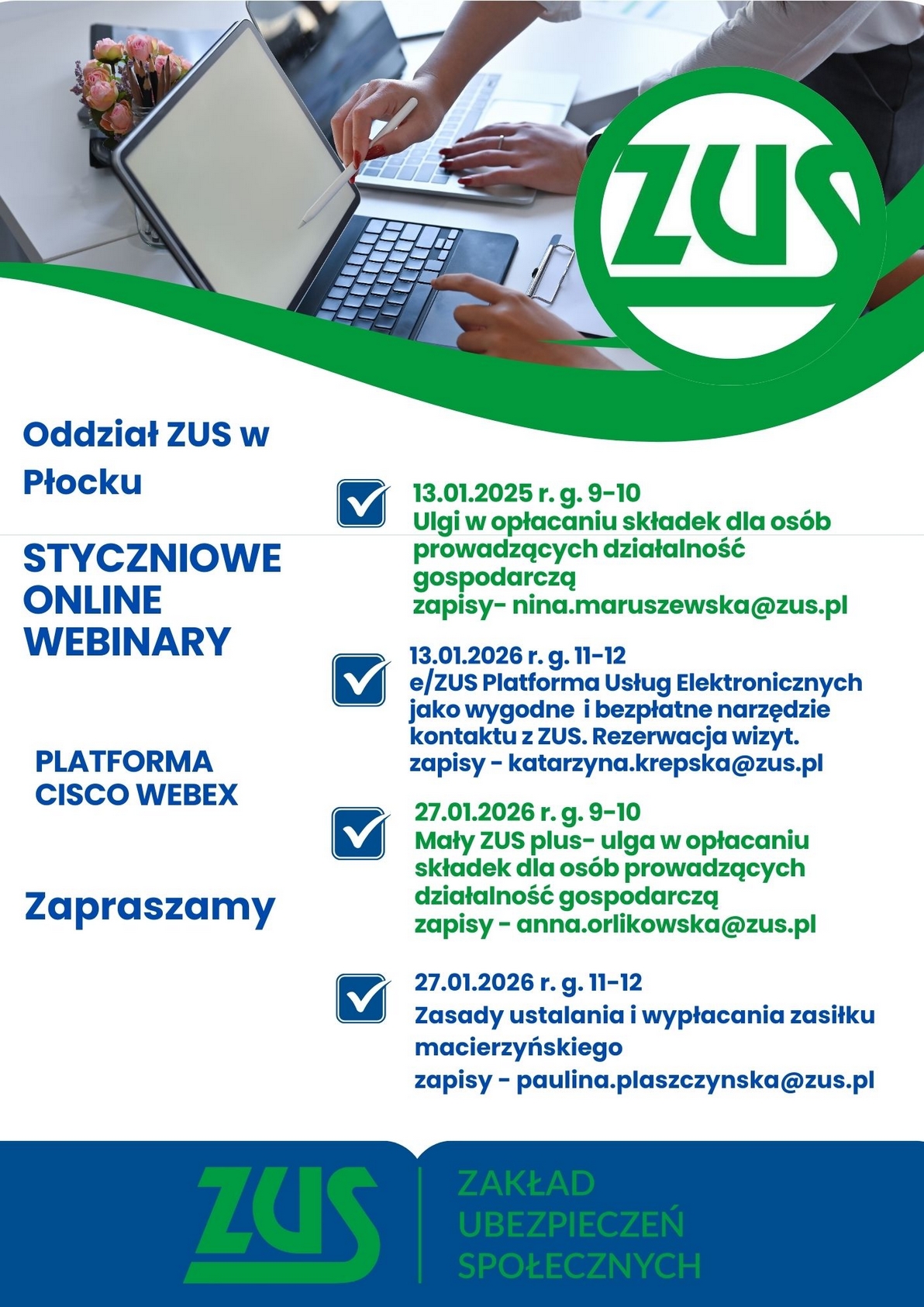 Zaproszenie na&nbsp;styczniowe szkolenia online